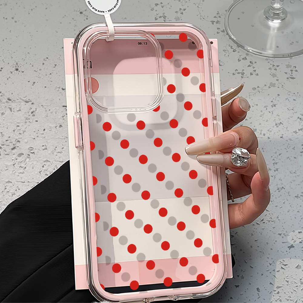 Apple Iphone 15 Pro Max - 2in1 Ins Red Dot Clear Case